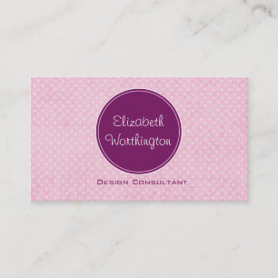 Lila Circle on Rosa Polka dots Visitkort