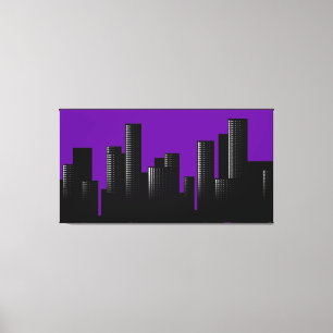 lila cityscape canvastryck