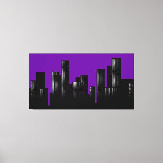 lila cityscape canvastryck (Framsida)