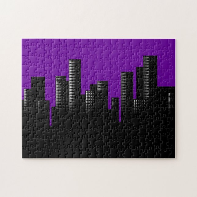 lila cityscape pussel (Horisontell)