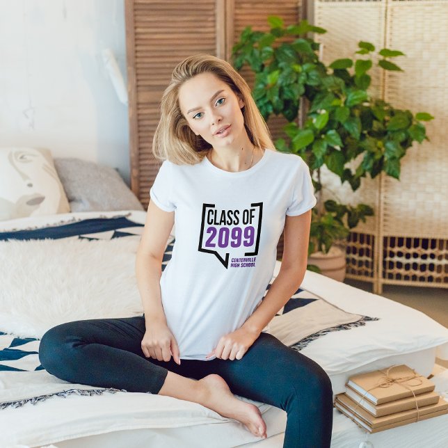 Lila Class Year Tal Bubble T Shirt (Skapare uppladdad)