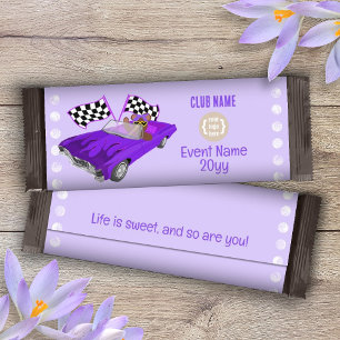 Lila Classic Car, Nalle Candy Pub Wrapper Flygblad