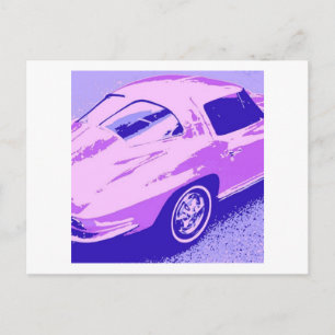 Lila Classic Split Window Corvette Vykort