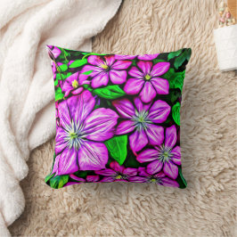 Lila Clematis dekorativ kudde