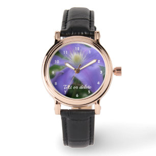 Lila Clematis Flower Personlig  Armbandsur