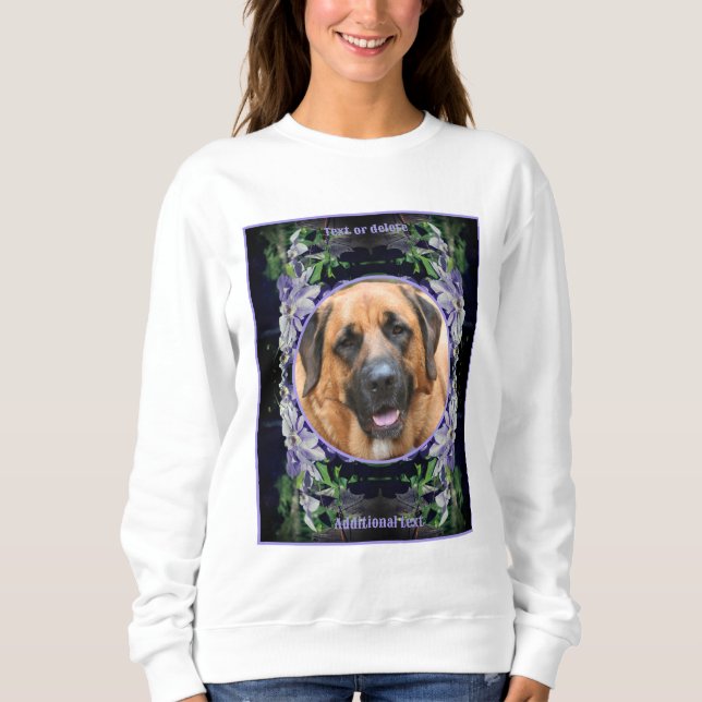 Lila Clematis Flower Ram Skapar ditt eget foto T Shirt (Framsida)