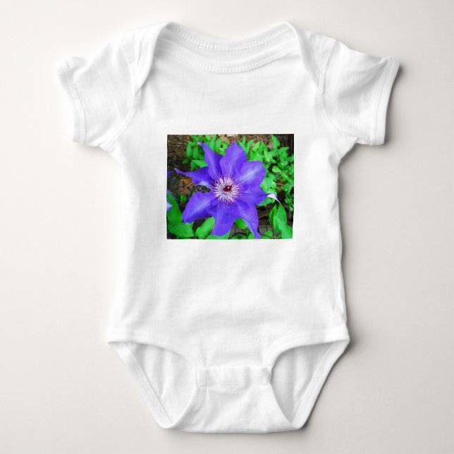 Lila Clematis Flower T-shirt (Framsida)