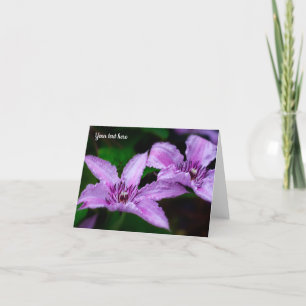 Lila Clematis-hälsningskort Kort