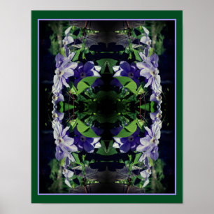 Lila Clematis på stängsel i solljus Abstrakt Poster