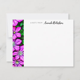 Lila Clematis Painterly Flate Note Card Anteckningskort