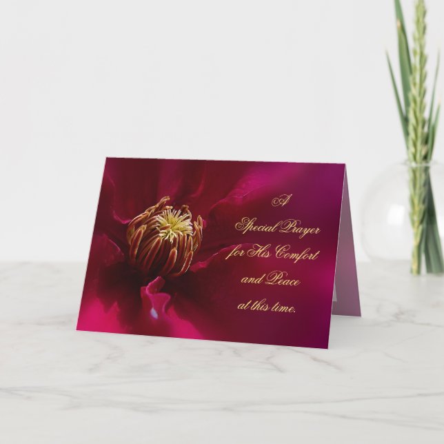 Lila Clematis Sympathy Card Kort (Framsida)