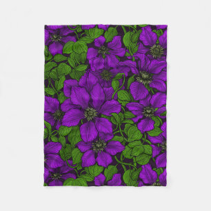 Lila Clematis vine Fleecefilt