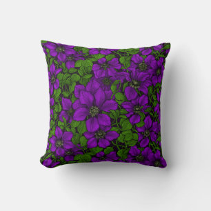 Lila Clematis vine Kudde