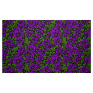 Lila Clematis vine Tyg