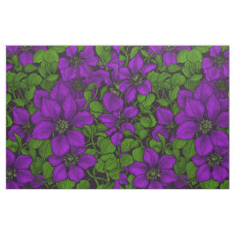 Lila Clematis vine Tyg