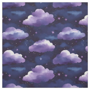 Lila Clouds & Stars på Black Tyg