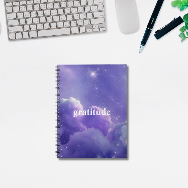 Lila Cloudy Aesthetic Gratitude Journal Anteckningsbok (Skapare uppladdad)