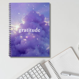 Lila Cloudy Aesthetic Gratitude Journal Anteckningsbok