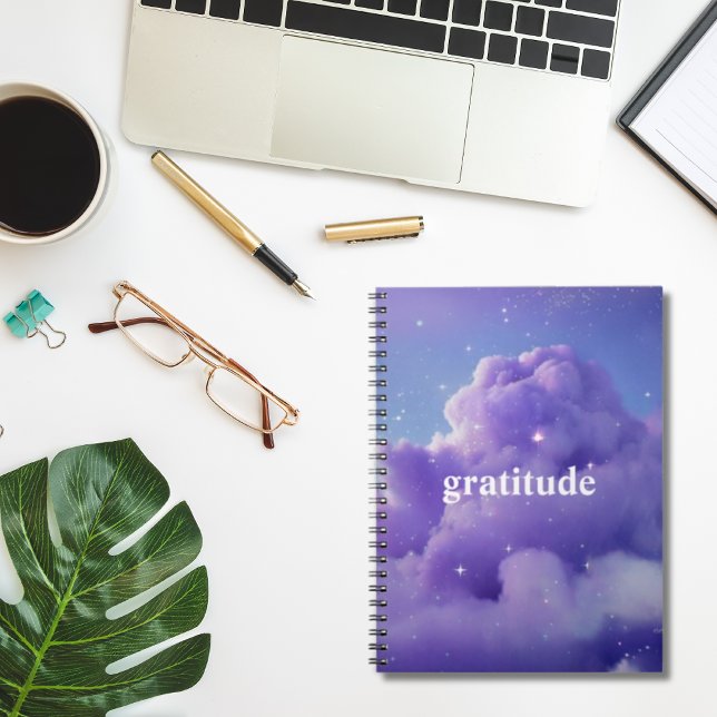 Lila Cloudy Aesthetic Gratitude Journal Anteckningsbok (Skapare uppladdad)