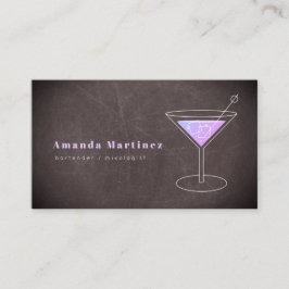 Lila Cocktail Bartender Mixolog Chalkboard Visitkort
