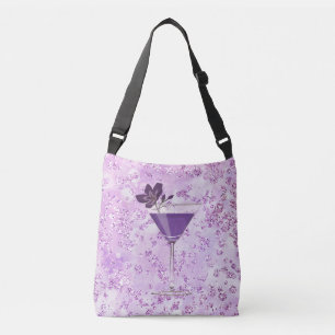 Lila Cocktail Lavender Bokeh Bling Axelväska