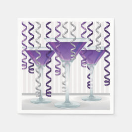 Lila cocktail och band pappersservett