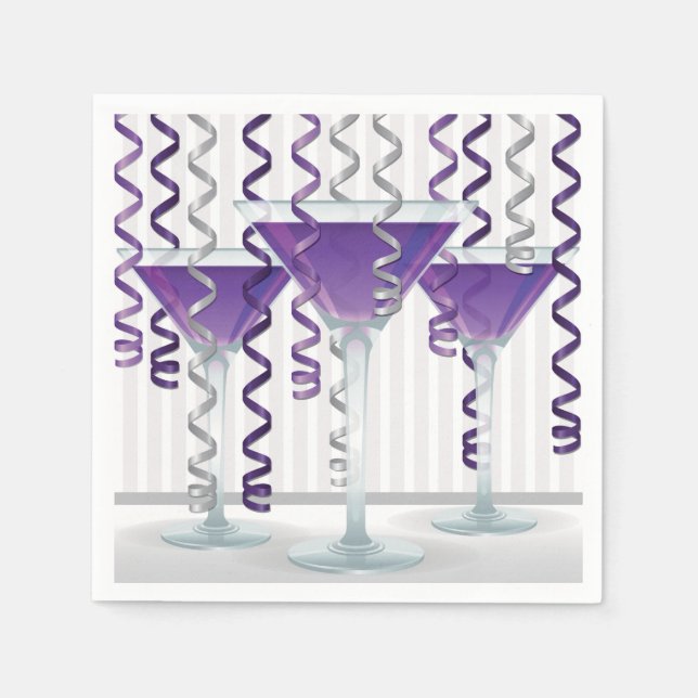 Lila cocktail och band pappersservett (Framsidan)