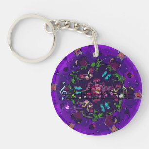 Lila Colorful Abstrakt Flowers & Music