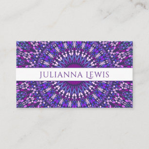 Lila Colorful Gravel Mandala Visitkort