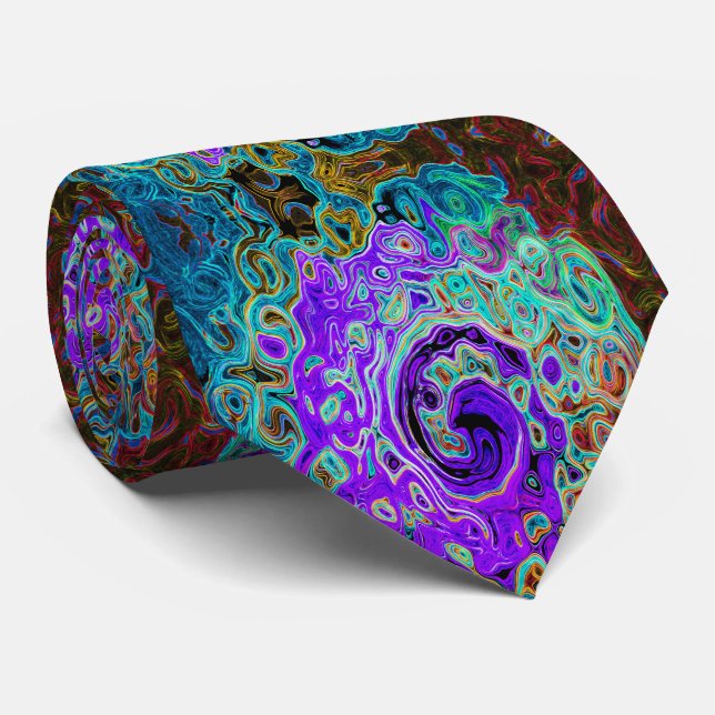 Lila Colorful Groovy Abstrakt Retro Liquid Swirl Slips (Rullad)