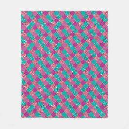 Lila Colorful Sjöjungfru Glitter Fleecefilt