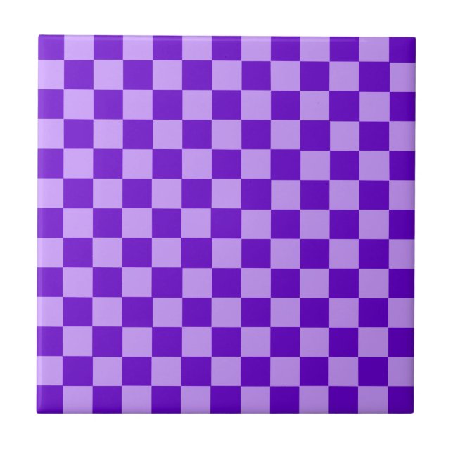 Lila Combination Checkerboard av ShirleyTaylor Kakelplatta (Framsidan)