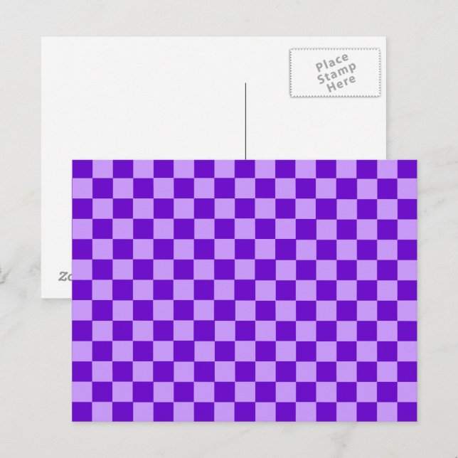 Lila Combination Checkerboard av ShirleyTaylor Vykort (Fram/baksida)