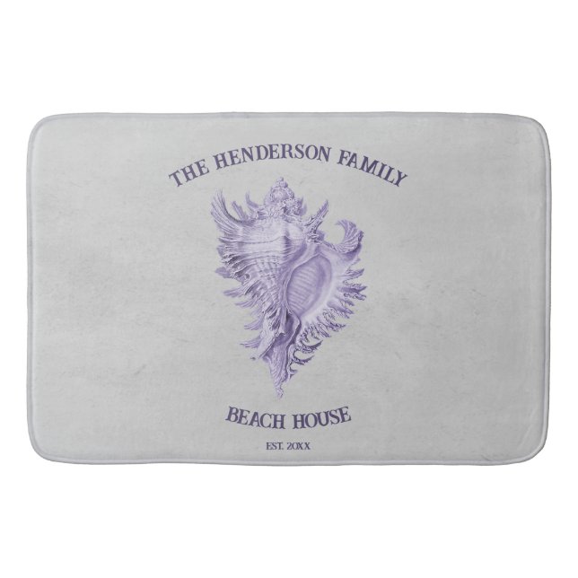 Lila Conch Snäcka Bath Mat Badrumsmatta (Framsidan)