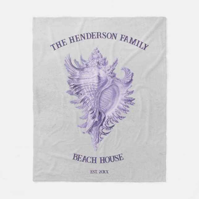 Lila Conch Snäcka Fleece Blanket (Framsidan)