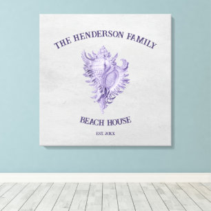 Lila Conch Snäcka Kanvastryck