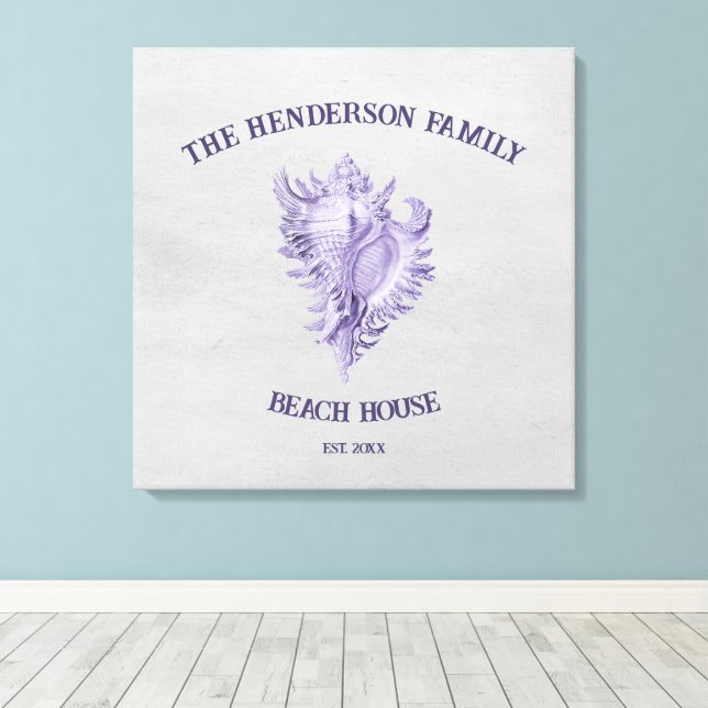 Lila Conch Snäcka Kanvastryck (Insitu (trägolv))