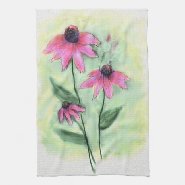 Lila Cone Flower Kitchen Towel Kökshandduk (Vertikal)