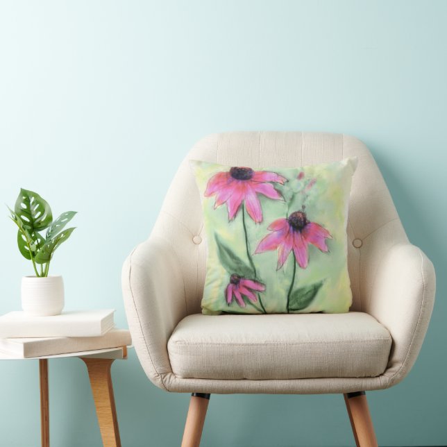 Lila Cone Flower Pillow Kudde (Stol)
