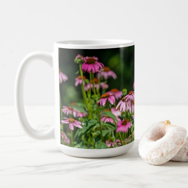 Lila Coneflower Garden Kaffemugg (Med munk)
