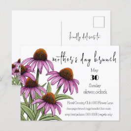 Lila Coneflower | WildblommMamma dag Brunch Inbjudan Vykort
