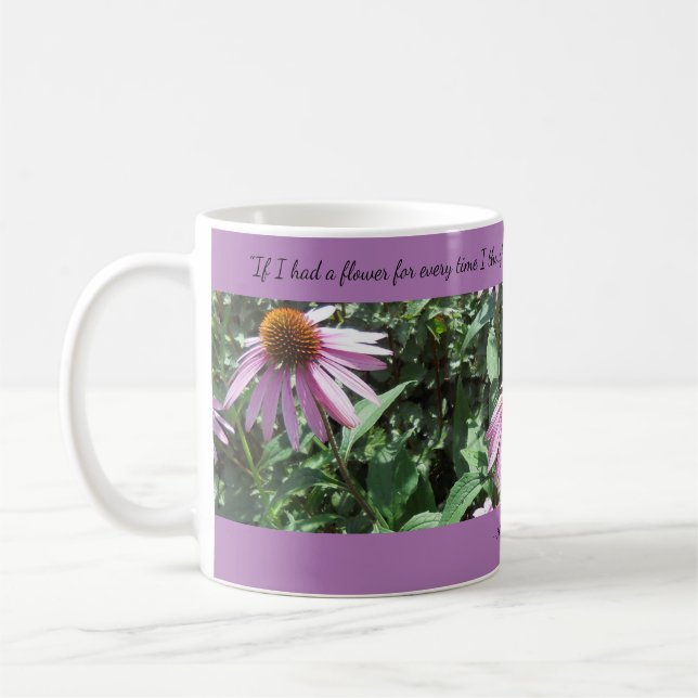 Lila Coneflowers Thoughts Coffee Mugg (Vänster)