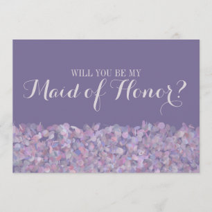 Lila Confetti blir du min Maid of honor Inbjudningar
