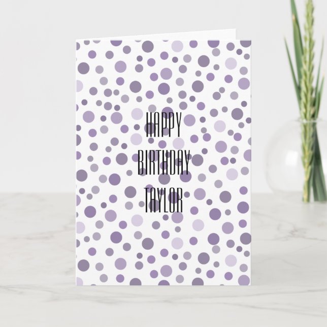 Lila Confetti Kort (Framsida)