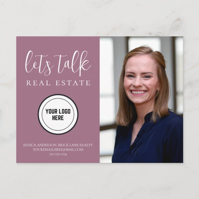 Lila Contact Info Photo Real Gods Vykort (Framsida)