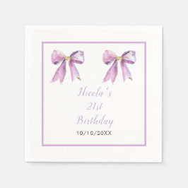 Lila Coquette Bow-Födelsedagsfest Pappersservett