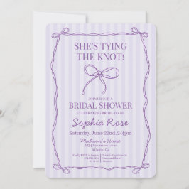 Lila Coquette Bow Gifter sig Möhippa Inbjudningar