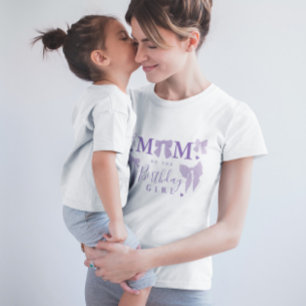 Lila Coquette Bow Mamma i Birthday Girl T Shirt