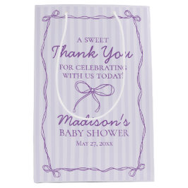 Lila Coquette Bow Pastel Baby Shower-favoriter