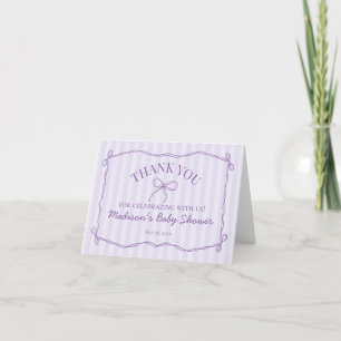 Lila Coquette Bow Pastel Lavende - tackkort